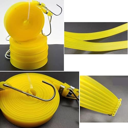 Miniatura 2 de Paquete de 2 correas elásticas 100% EPDM de goma elástica con gancho de lona, cinturón de amarre resistente, cuerda de doble longitud máxima para