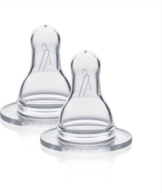 Medela Slow Flow Breast Milk Bottle Teats - Pack of 2 BPA- Spare Teats Made for Use with Medela Baby Bottles
