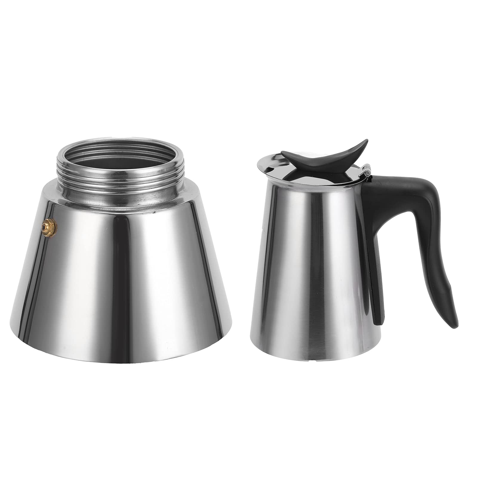 Cafetière à percolateur électrique, 480W 300ML Machine à café en acier inoxydable à arrêt automatique Percolateur à café détachable avec boîte à poudre de café à petit trou, poignée isolante