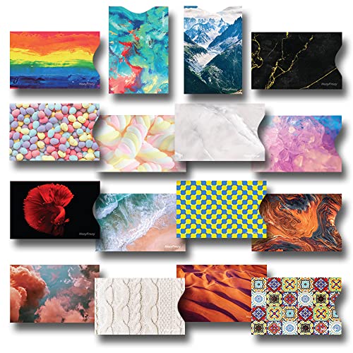 16 RFID Blocking Sleeves, Credit Card Protector, Anti-Theft Credit Card Holder, Easy to Recognize, Vivid Color Prints