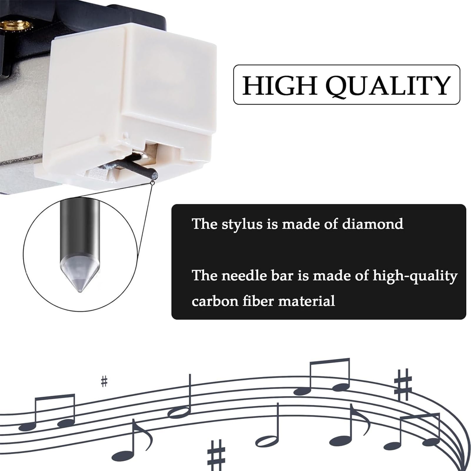 Lot de 2 stylets de rechange ATN3600L compatibles avec les modèles Audio-Technica AT-LP60X AT-LP60XBT AT-LP60XBT-USB Aiguilles diamant pour tourne-disque avec étui de protection pour tourne-disque