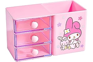 Kawaii Hello Kitty Pen Holder Storage Drawer, Ideal for Office and School Use