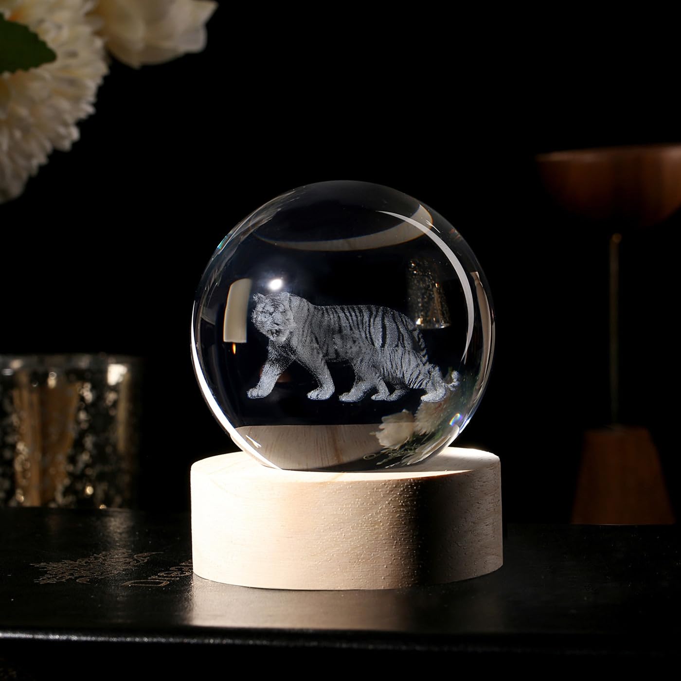 AWARDSEN Tigers Crystal Ball Tiger Crystal Gifts for Women Glass Animals Ornaments Paperweights Tiger Ornament Tiger Gifts for Women - Image 2