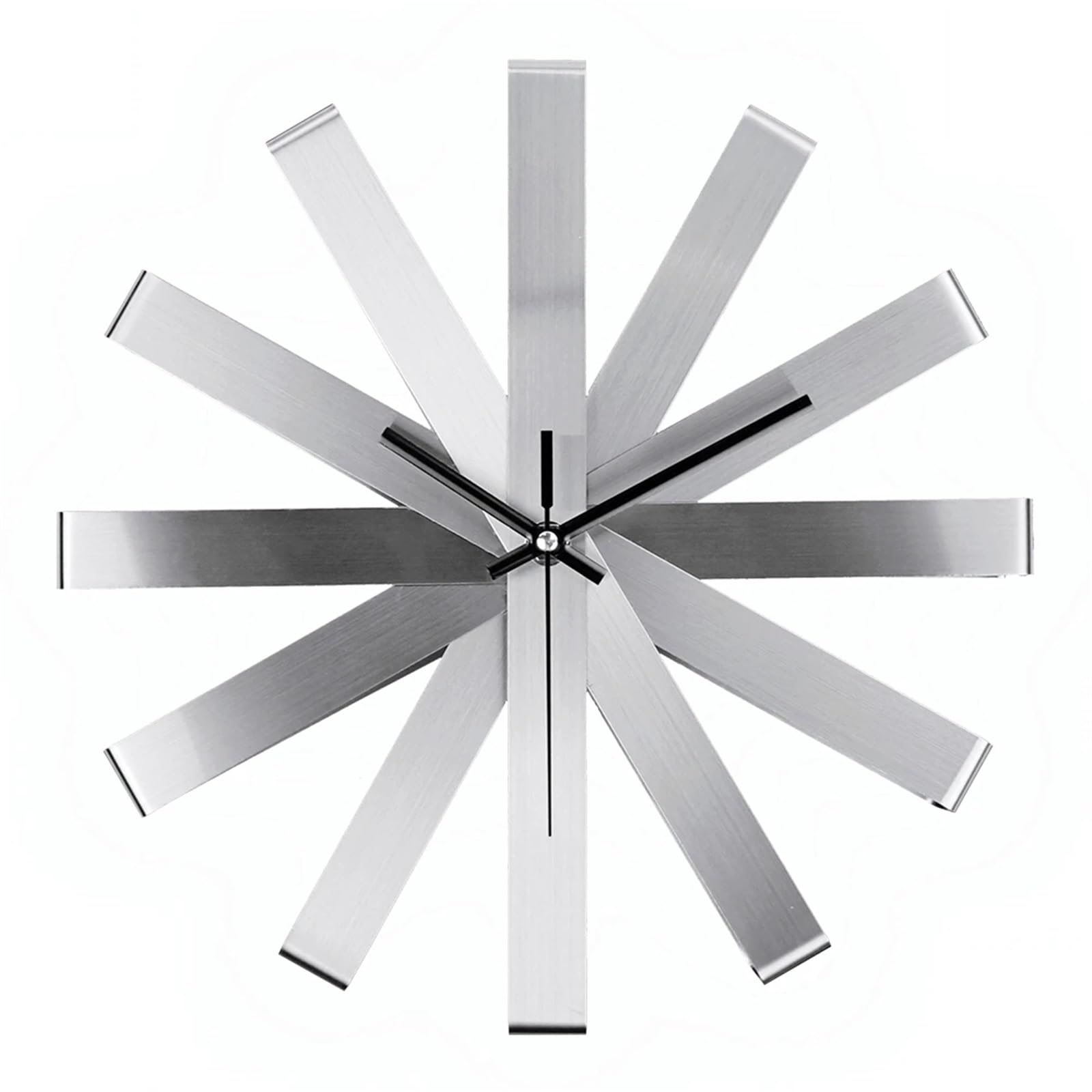 VFDVSWZSA Stylish wall clock, Stainless Steel Metal Art Design Kitchen 3D Modern Wall Sticker Home Decor Simple Luxury Clocks(Sliver)