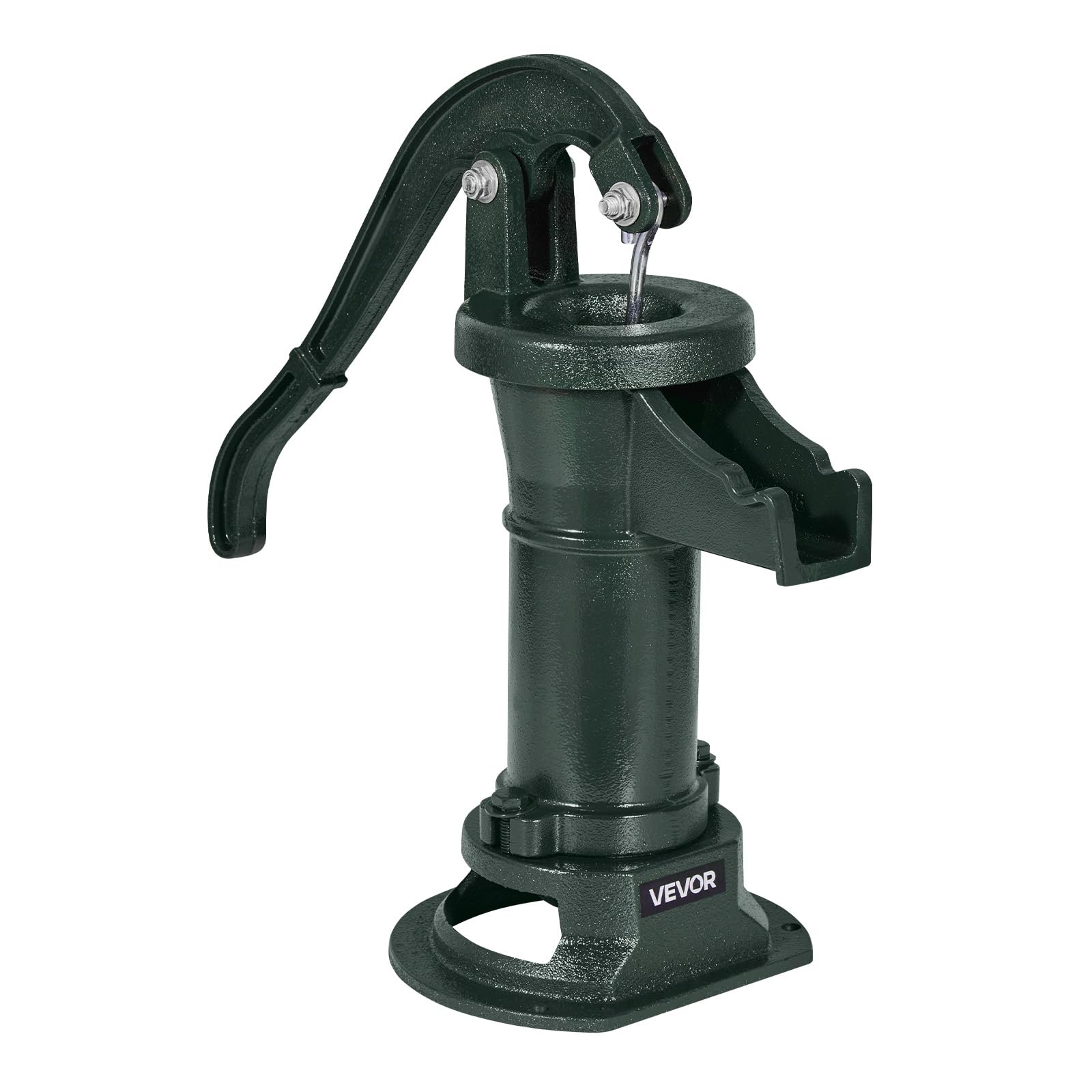 VEVOR Bomba Manual Antigua, 7,6 m de Elevación, de Hierro Fundido, para Pozo, con Conexión NPT, Diseño de Orificio Triangular, para Jardín, Estanque, Patio y Granja, Verde, 230 x 180 x 400 mm