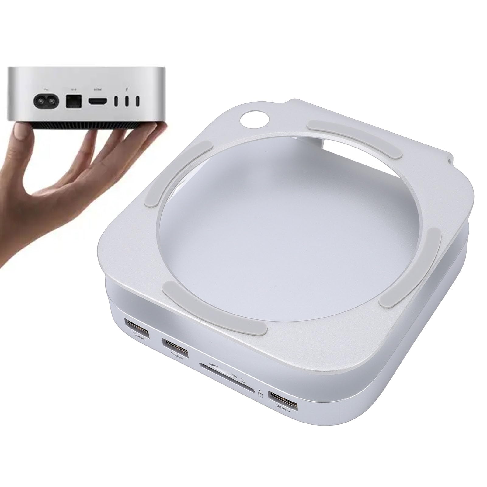 Zunate Stacja Dokująca do Komputera Stacjonarnego, Stacja Dokująca 6 w 1 TYPE C z 2 Portami USB A 10 Gb/s i obudową SSD M.2 NVMe o Pojemności 8 TB, do urządzeń Thunderbolt 5 4 3 i USB
