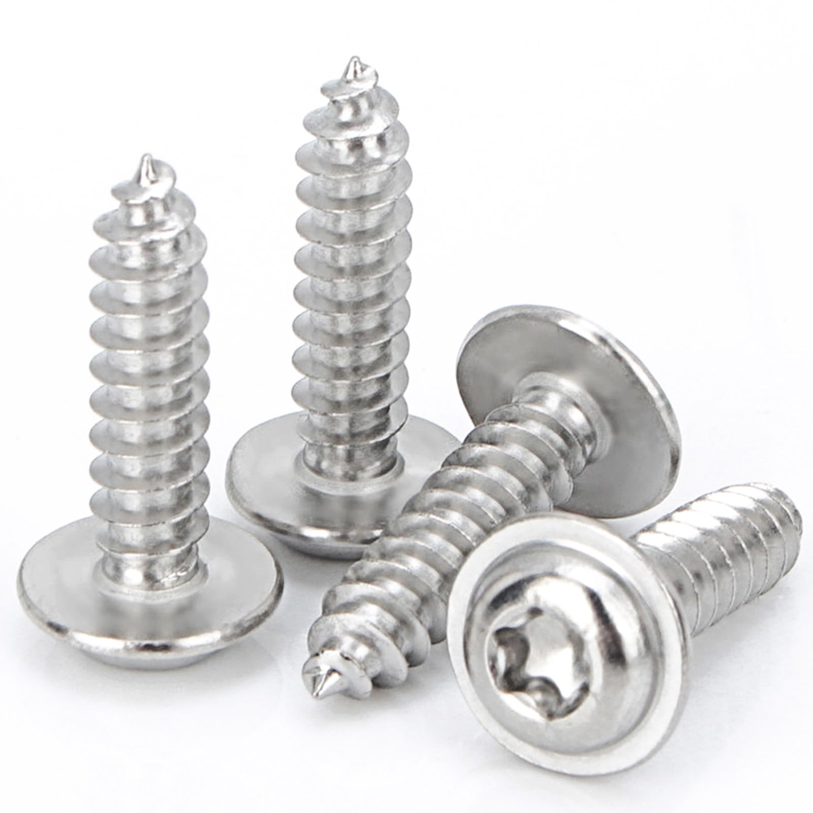 QANCEN 50 pcs Torx Self Tapping Screws,M3x12mm Stainless Steel Wood Screws Pan Washer Head Self Drilling Sheet Metal Security Screw for DIY Carpenter - Image 3