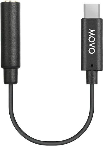 Movo PMA-1 DJI Osmo Pocket Micrófono Adaptador de Sonido Externo, USB Tipo-C a 0.138in TRS Micrófono Externo y Adaptador de Audio es el Adaptador de