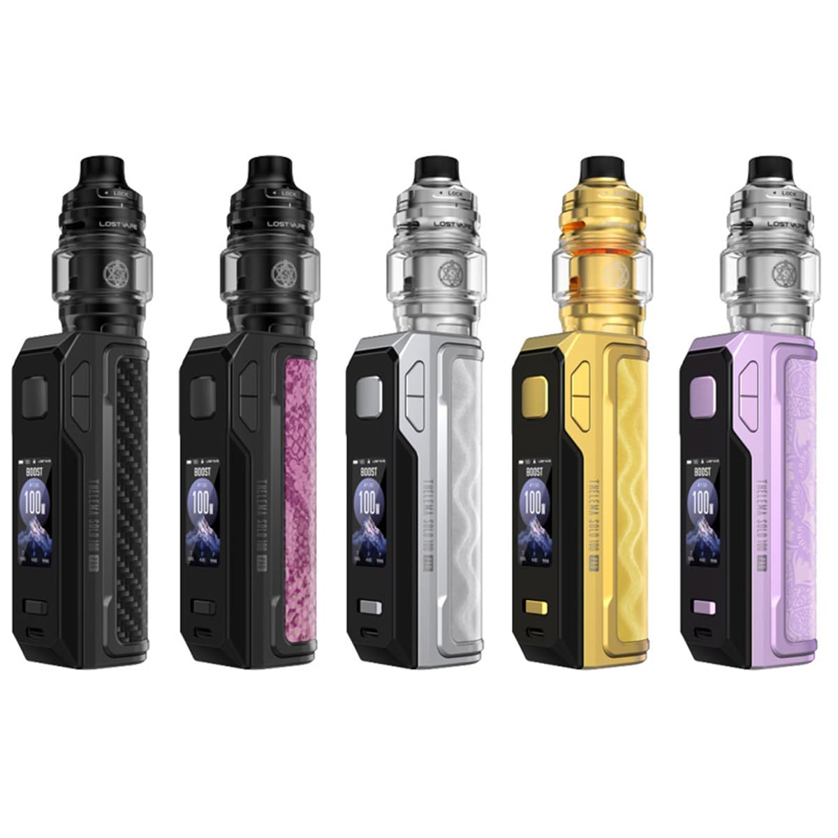 Lost Vape Thelema Solo 100 Pro Kit Pink Python | 100W Quest X 3.0 | 21700/18650 | 1,47" TFT | USB-C | 2ml Sub Ohm Tank
