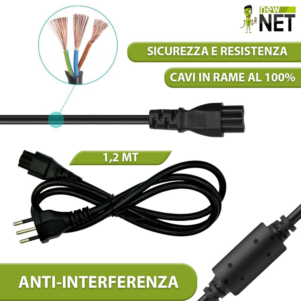 New Net Alimentatore - Caricatore Caricabatteria compatibile con Notebook ASUS ROG g501 g501j g501V [ 19V 6.32A 120W - 4.5 x 3.0 mm ]