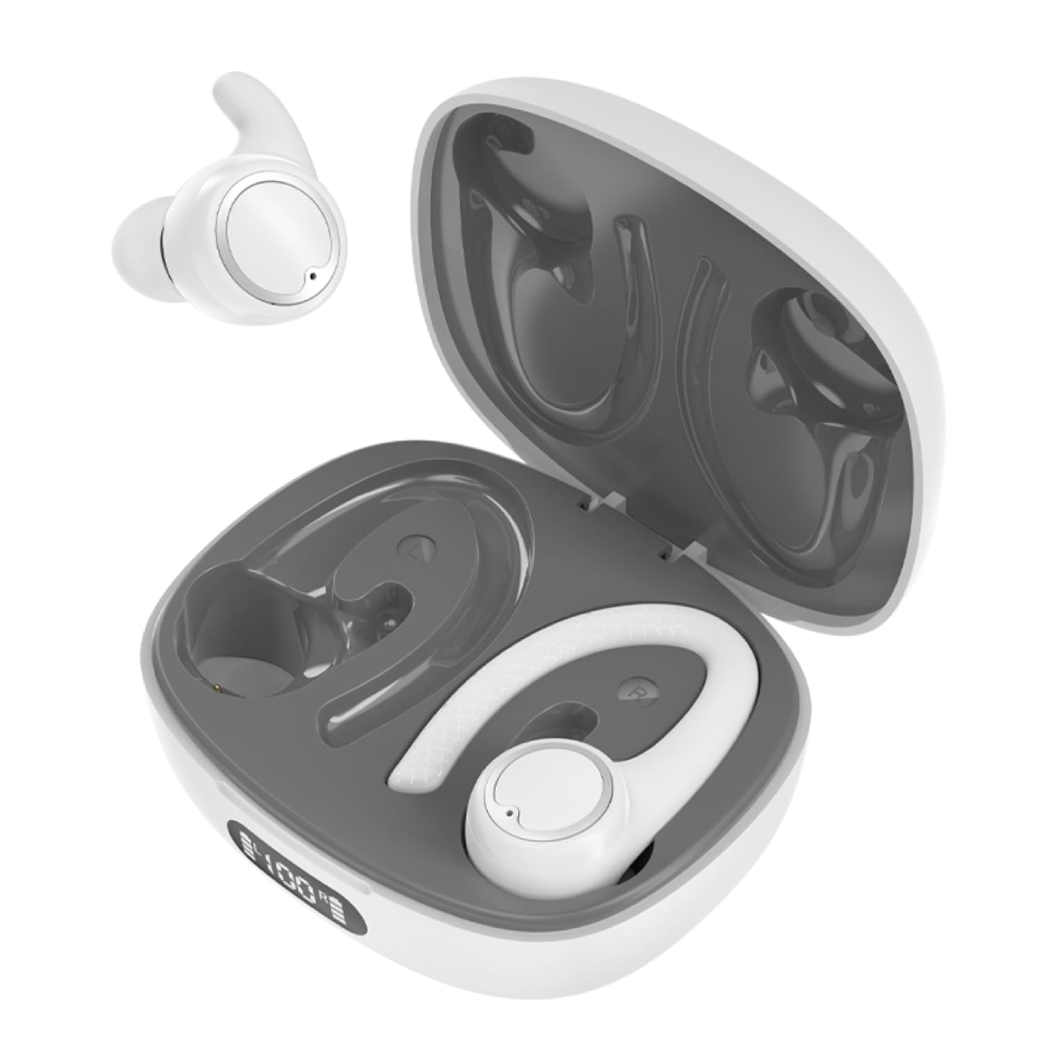 MyJoy Active Wireless Earbuds, Noise-Reducing Earbuds for Working Out, Sports, and Running, IPX5 Sweatproof-rated Headphones, Bluetooth Earbuds, Dual Microphone, 7-Hour Playtime, White