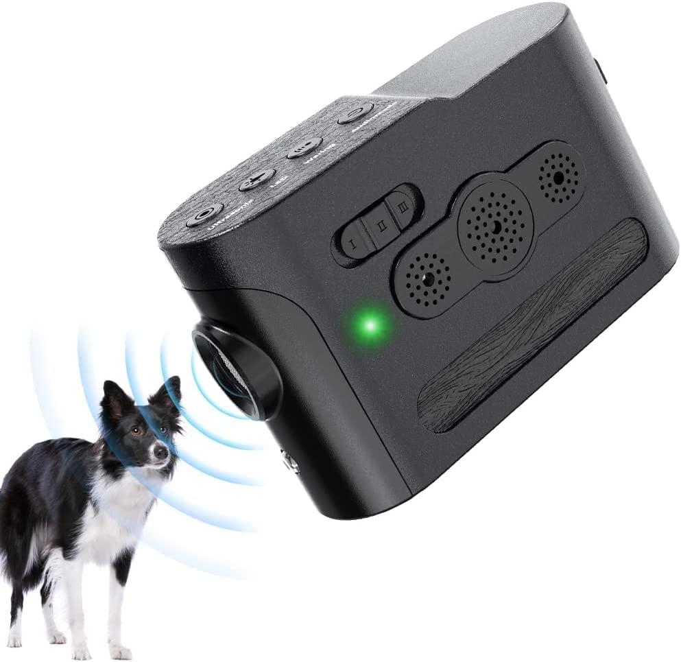 Sonic Anti-Barking Device, Rechargeable Bark Deterrent Ultrasonic Bark Control Device Ultrasonic Dog Behavior Aid Dual-Mode Bark Controller(Automatic Ultrasonic Anti-Barking and Manual Dog Training)