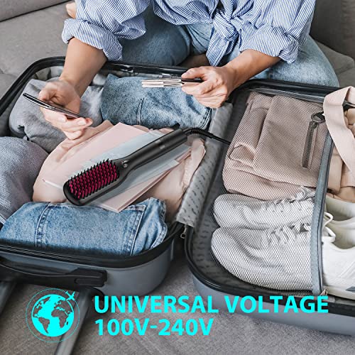 Hair Straightener Brush With Ionic Generator By Miropure, 30S Fast Mch Ceramic Even Heating, 11 Temperature Control, Professional Straightener Comb For Straightening (Black) #TOP7