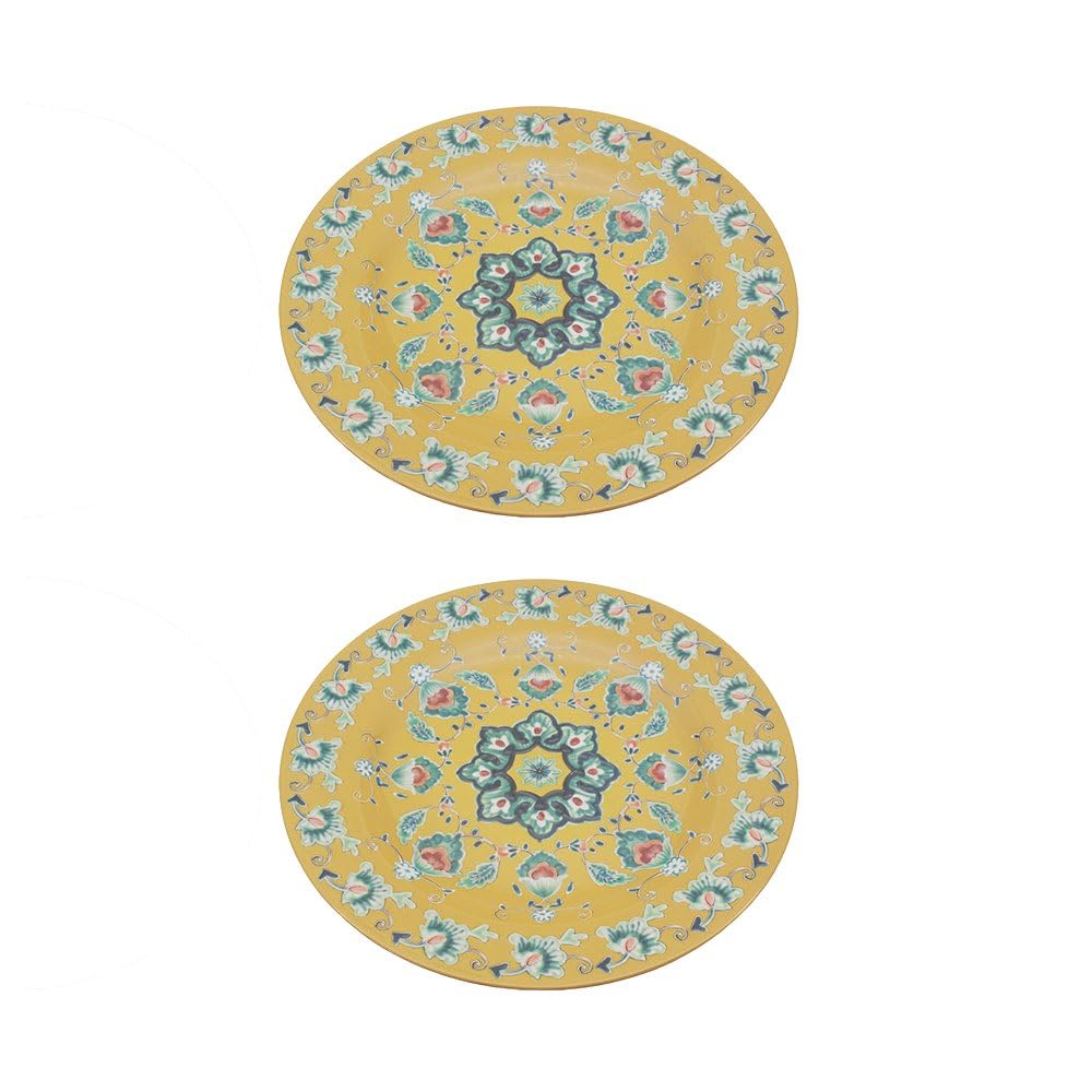 Tuscany Style Melamine Tableware (Yellow, Plate 28 cm (Set of 2))