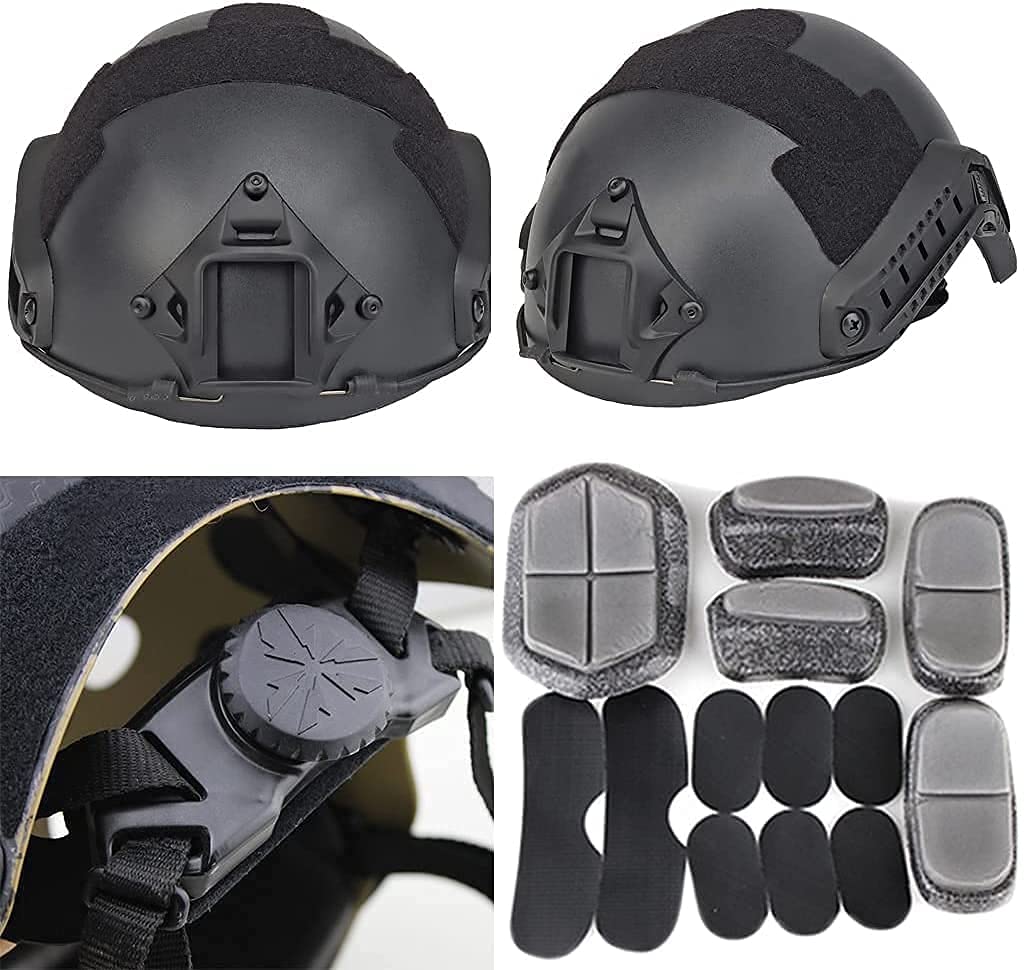 Casco táctico Airsoft Fast Tipo PJ con Máscara Protectora de Malla Metálica para Paintball Halloween Cosplay