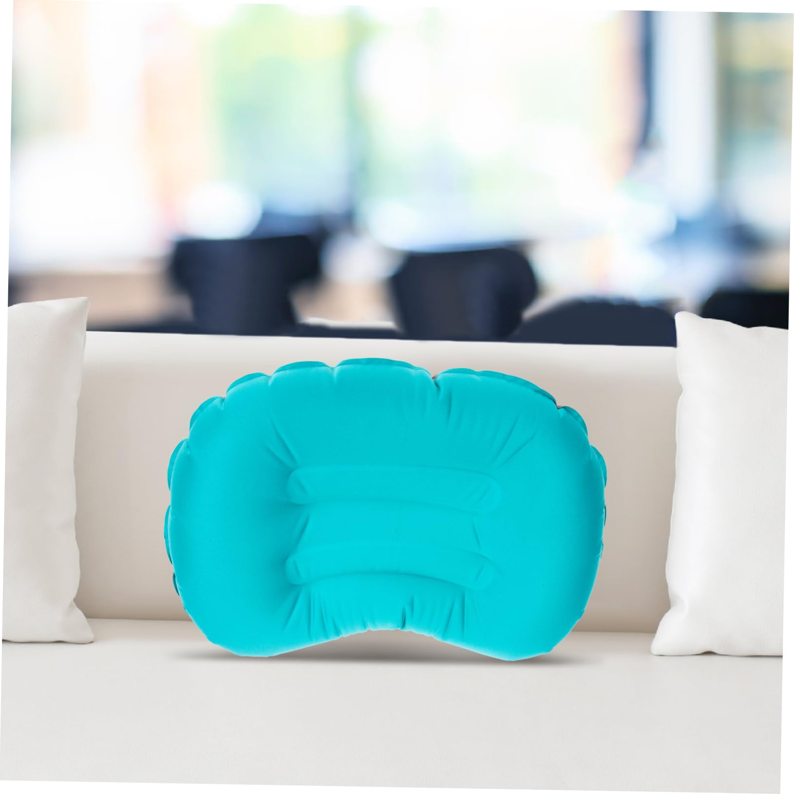 KICHOUSE Inflatable Camping Pillow Portable Neck Support Cushion for Office Napping Outdoor Use Lightweight TPU Travel Accessory for Relaxation and Sleep Quality Improvement