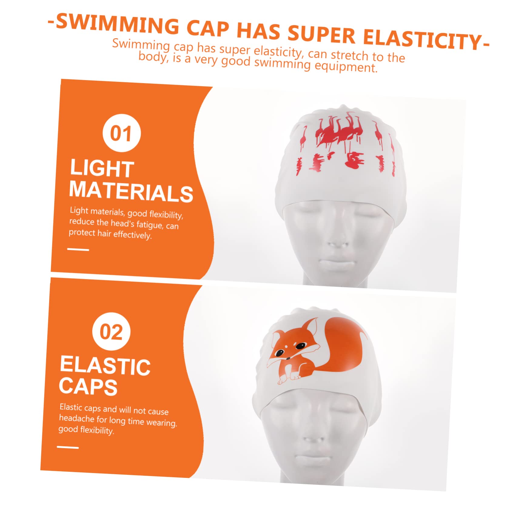 VANZACK 10pièces Bonnet De Natation Silicone Étanche De Caps Renard pour Et Femmes Accessoire De Natation Confortable Et pour Piscine