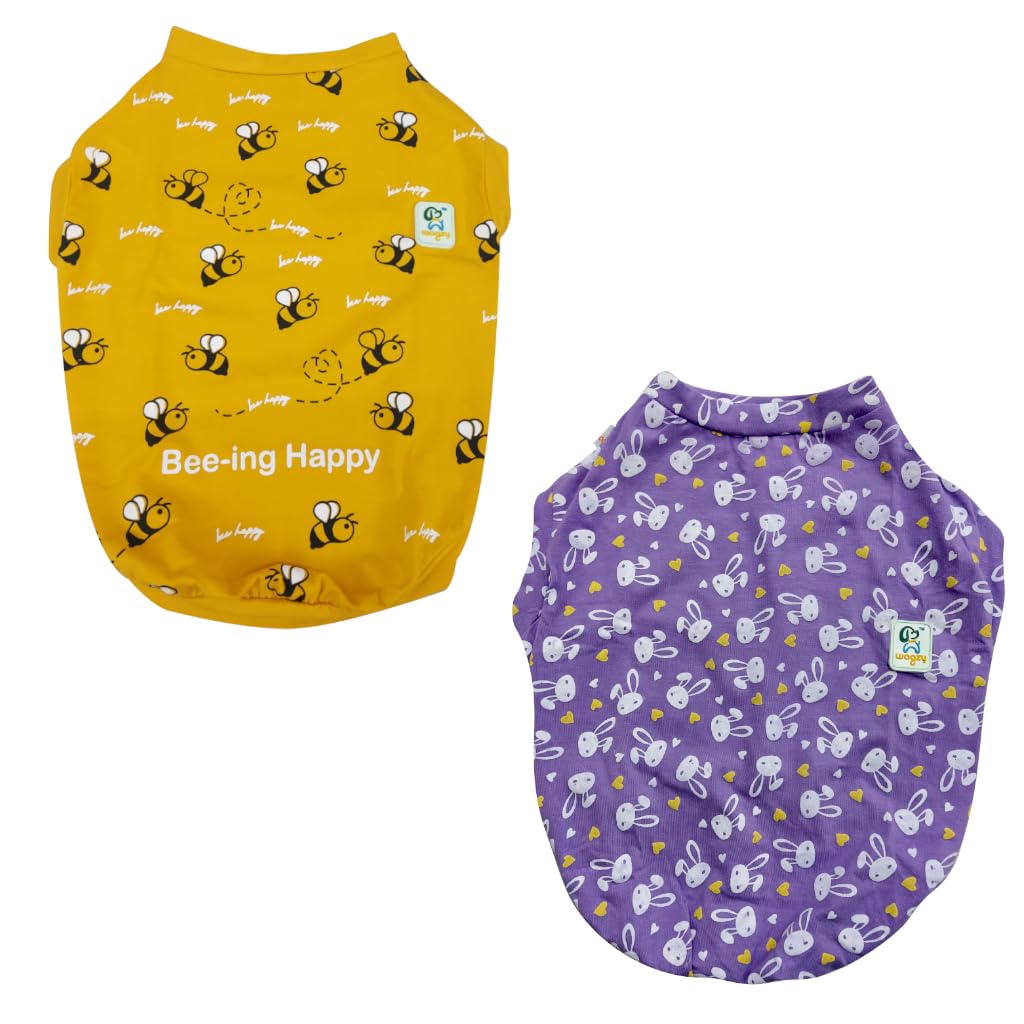 WAGZY Yellow and Purple Striped Woven Stretchable T-Shirts for Puppies, Kitten, Dogs and Cats (24" - 3XL) (B0CDH9SM2D) Amazon Price History, Amazon Price Tracker