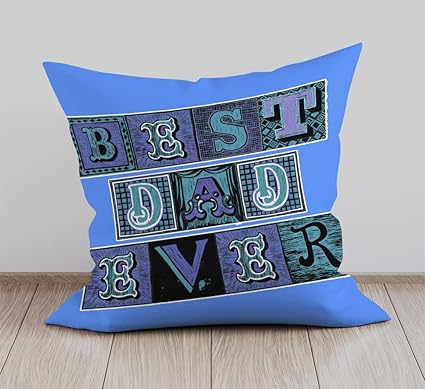 DreamVio Soft Fabric Cushion, Pillow for World's Best Dad,Pyare Papa,Gifts for Daddy,Grandpa on Birthday's & Father's Day Color : Blue Size : 12 x 12 inch Design 35