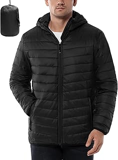 33,000ft Lightweight Waterproof Puffer Jacket Men's Packable Insulated Winter Jacket with Hood Windproof Mens Quilted Coat...