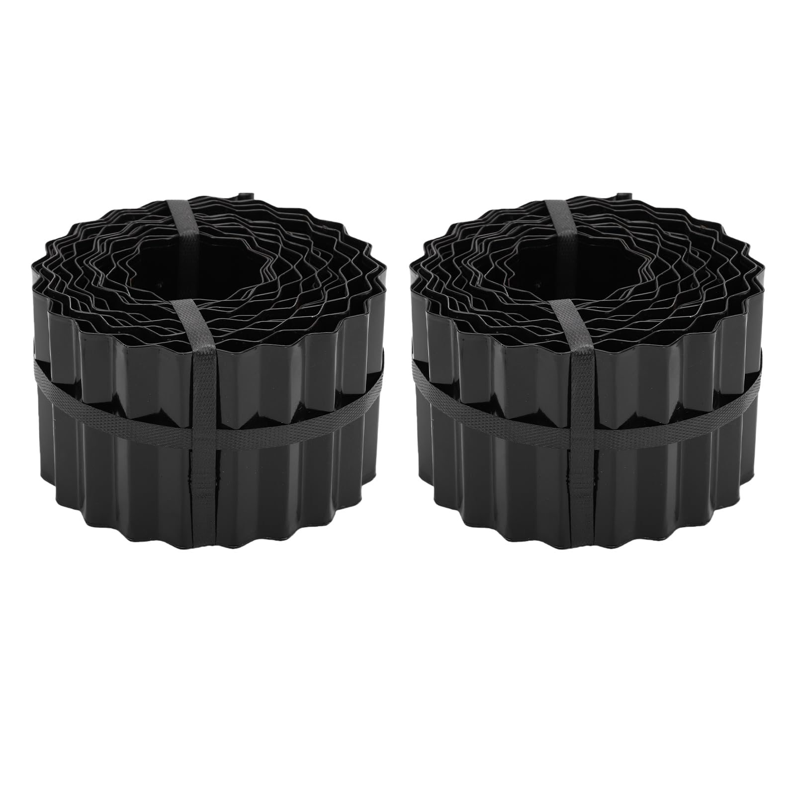 FTVOGUE Bordure de Jardin en Métal Ondulé, Barrière de Paysage Noire, pour