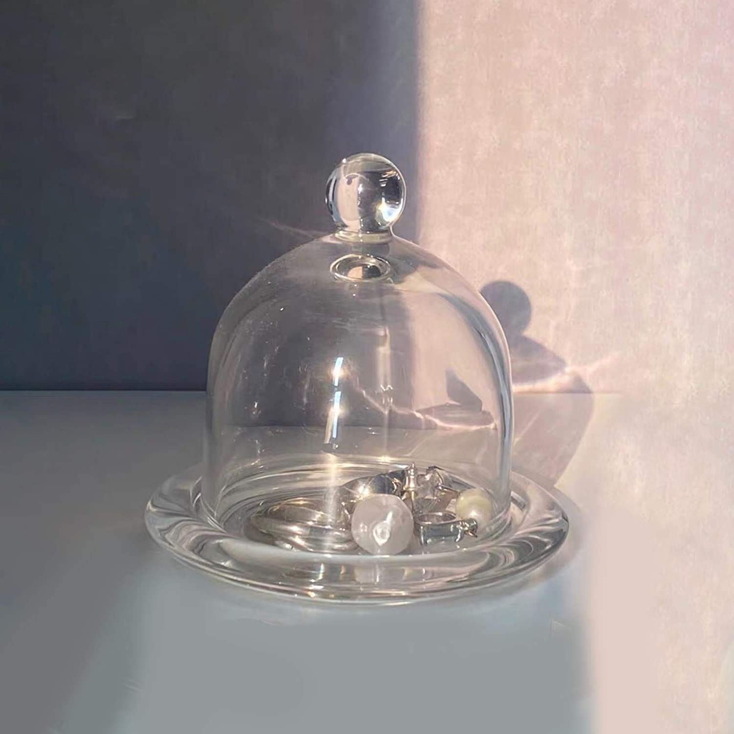 U/D Mini Cake Dome Glass Butter Dish Cupcake Container