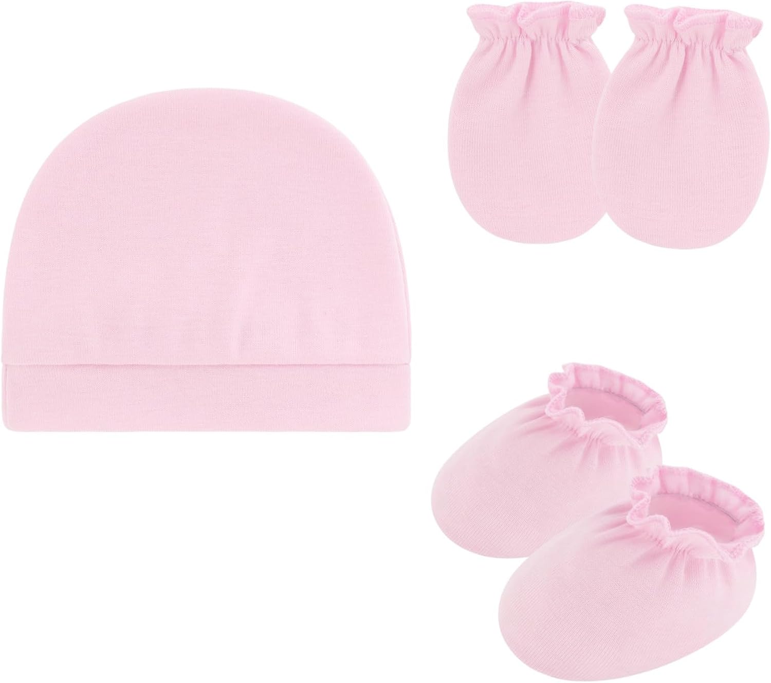 Newborns Fetal Hat Gloves Foot Protective Gear Soft Stretchable Cotton Mittens Socks & Footies for Infants Daily Toddler Foot