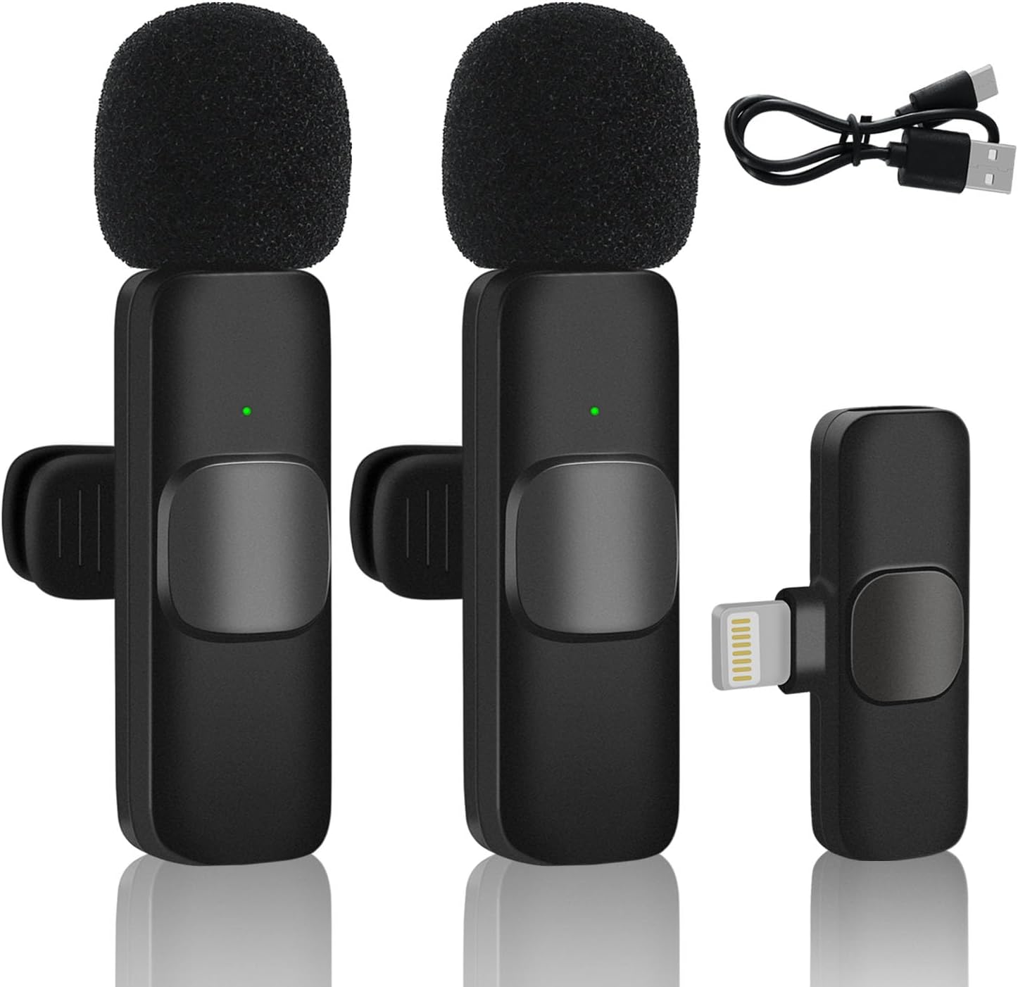 Dual Wireless Microphone for iPhone iPad PlugPlay Wireless