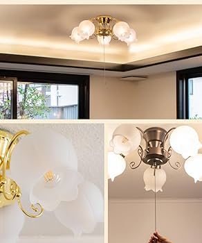 5灯ゴールドダイニングシャンデリア Ampoule Ampoule公式 シーリングライト 照明 おしゃれ 5灯