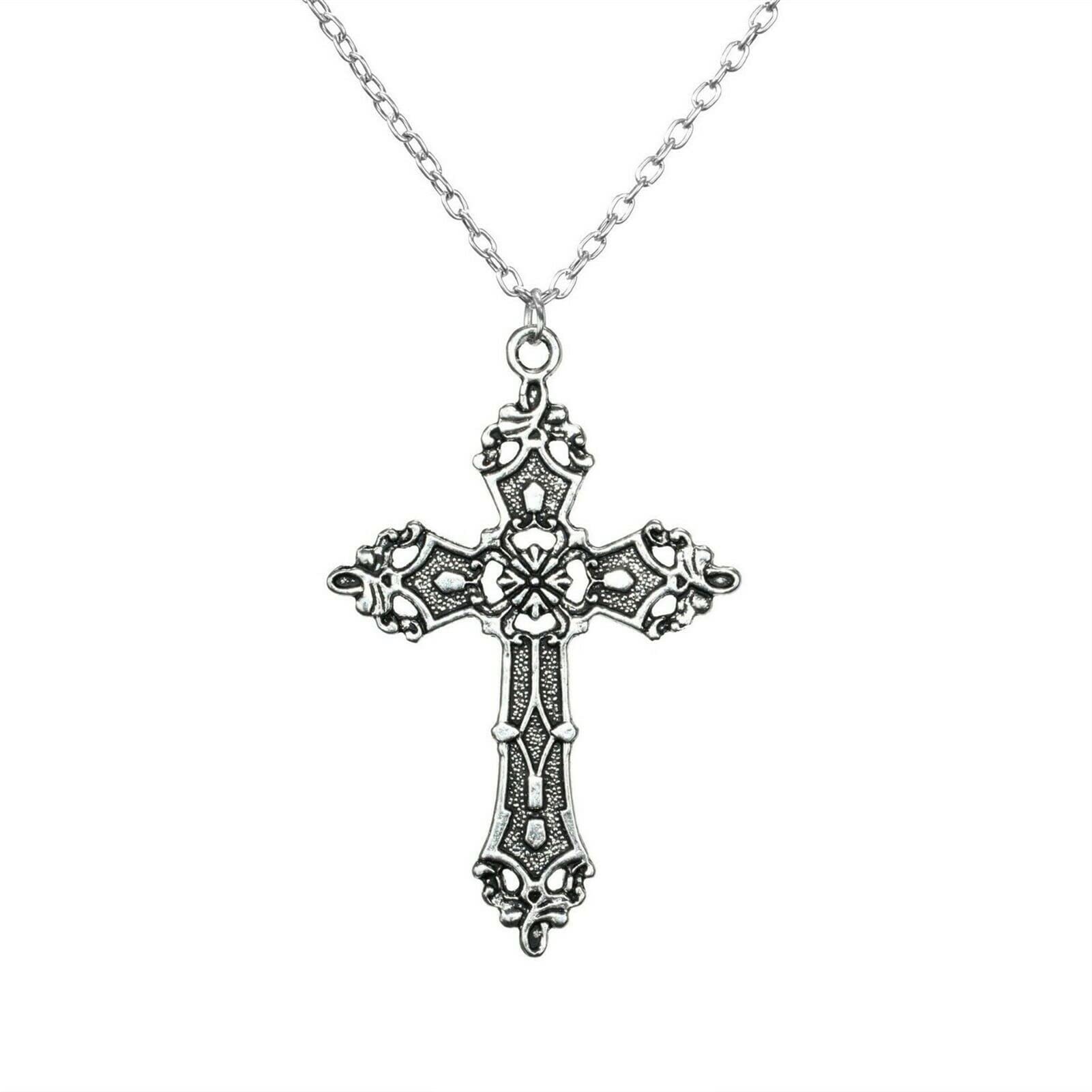 Collier rétro bohème croix florale pour look vintage