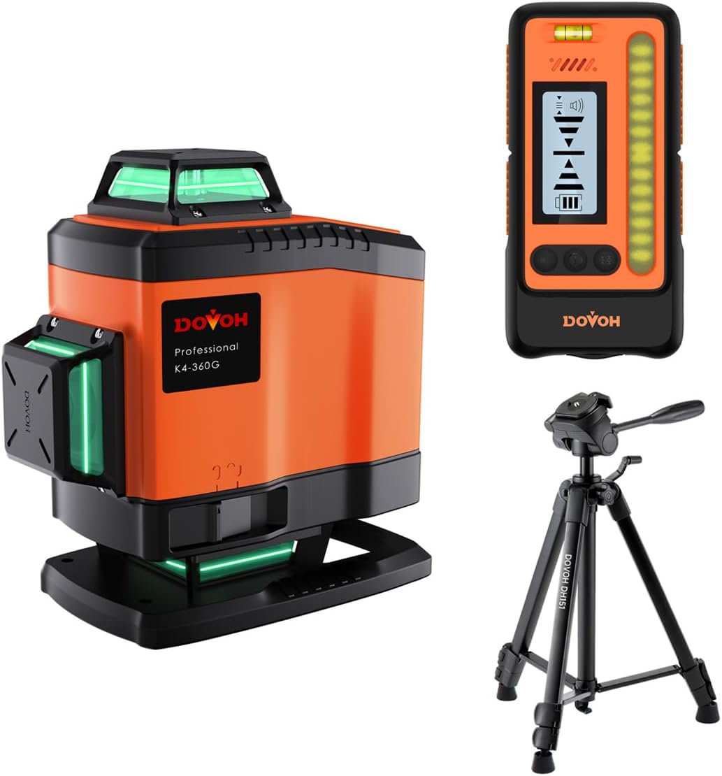 K4 4D Laser Level with Receiver and Tripod, Class Ⅱ