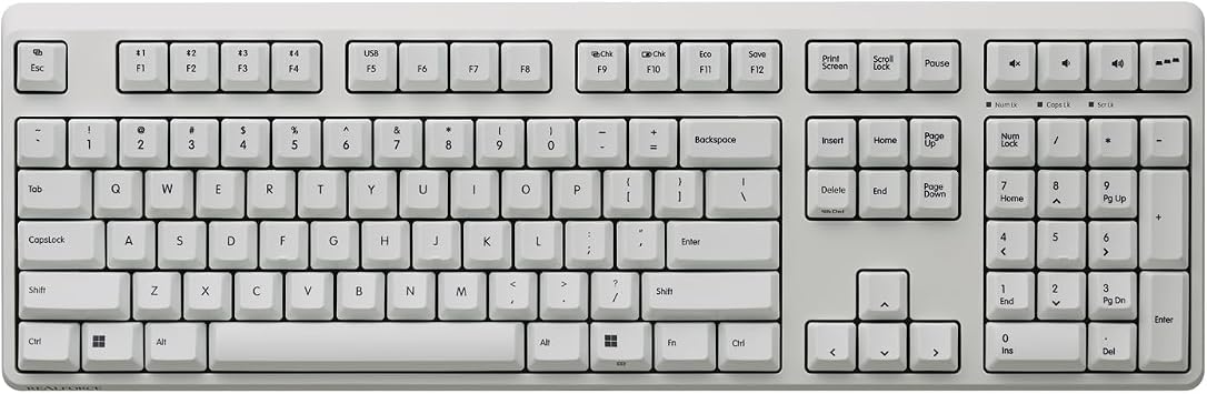 Realforce Topre R4 Full Size Wireless Keyboard (White, Topre Silent 30g)