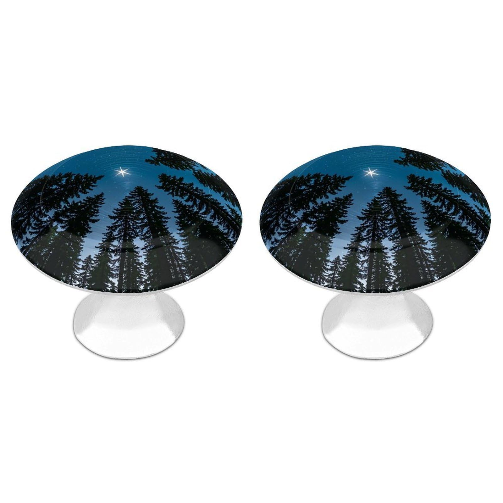 QMNLKH The Starry Night Sky Cabinet Knobs for Home, Round Drawer Pulls for Kitchen, Personalized Cupboard Handles with Screw, Fashion Dresser Knobs for Office, Drawer Handles, 2 Packs