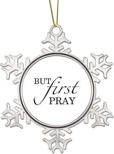 Miniatura 4 de Decoraciones de Navidad de peltre con frase en inglés "Say Yes to New Adventures", adorno de Navidad de copo de nieve de metal para colgante de