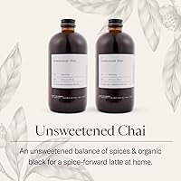 Vista 2 de Dona Concentrado de Chai sin azúcar (botella de 16 oz paquete de dos) concentrado de té Chai líquido