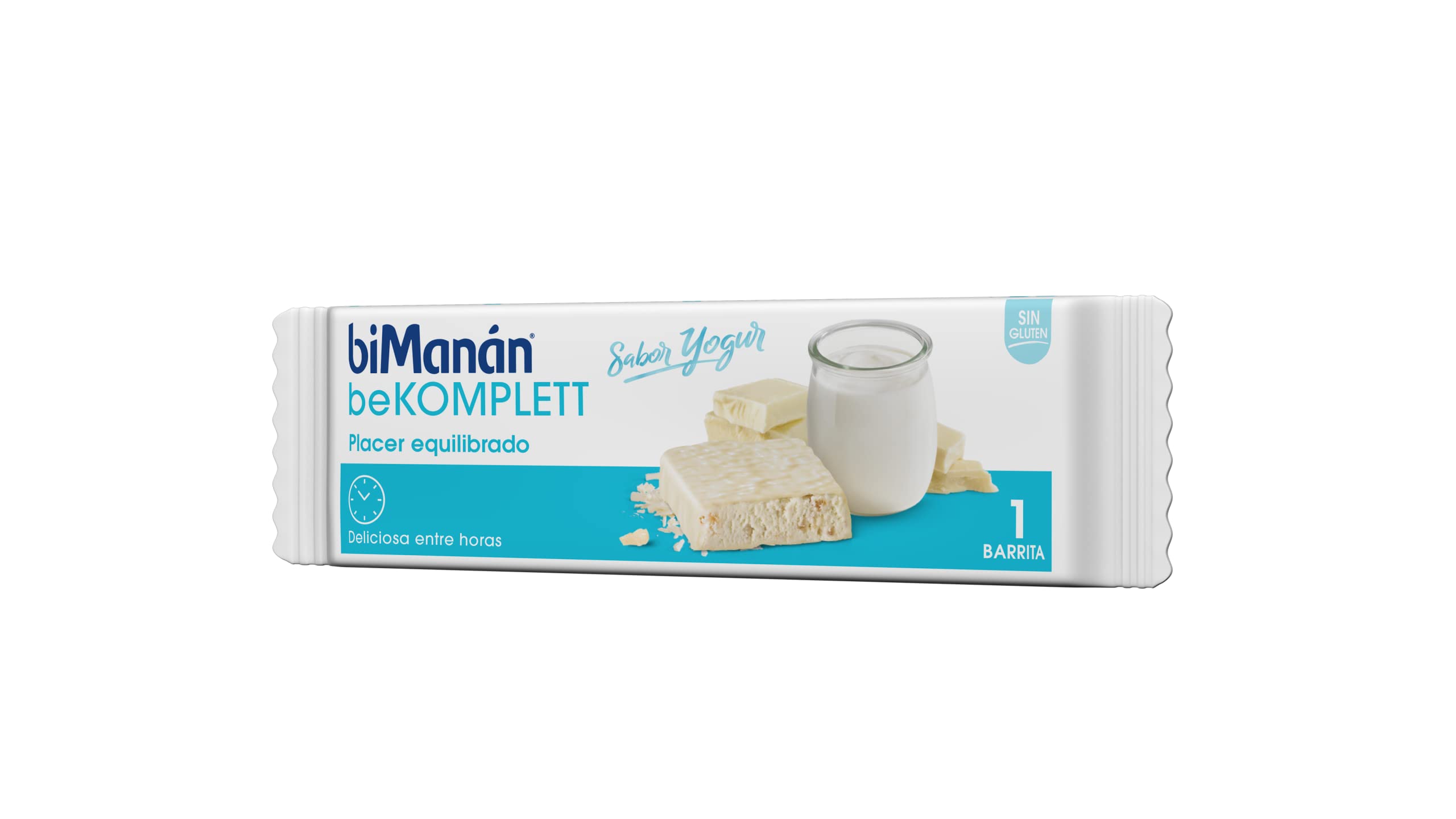 BIMANÁN beKOMPLETT Barritas sabor Yogur, Ricas en proteínas y fuente de fibra, con 12 vitaminas y 10 minerales Sin gluten - Expositor 24 unidades
