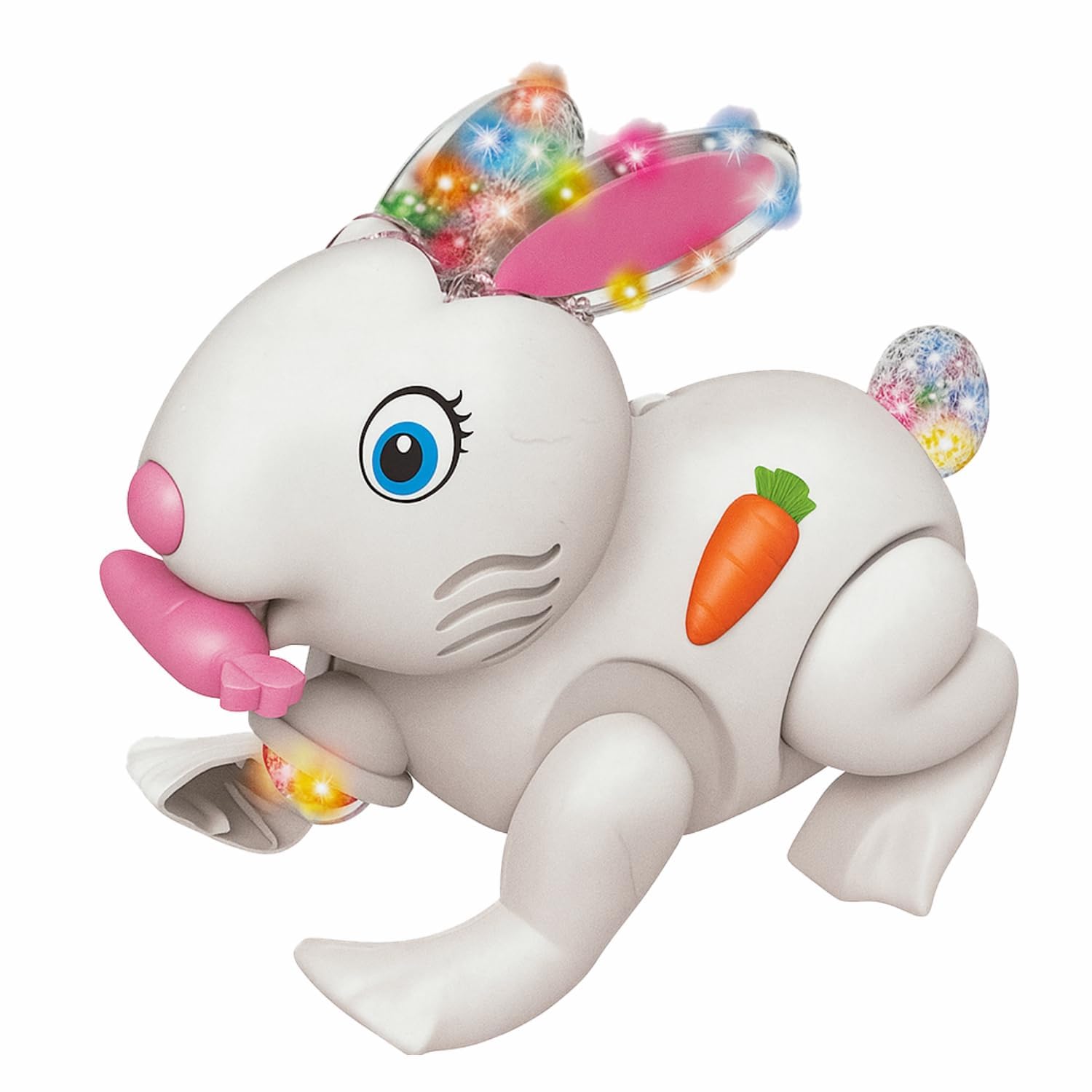 Battery-Operated Jumping & Walking Musical Rabbit Toy for Kids with Light & Sound | Interactive Moving Bunny Toy for Boys & Girls-image-12