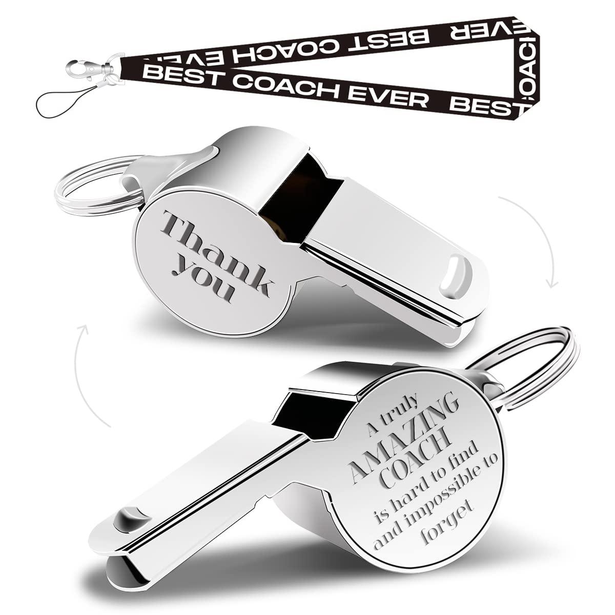 Whistles With Lanyard, Coach Whistle, Football Gifts, Soccer Hockey Basketball Volleyball Baseball Coach Gifts for Men Women Teacher, Thank You Cheer Coach Gift Truly Amazing Coach is Hard to Find-image-5