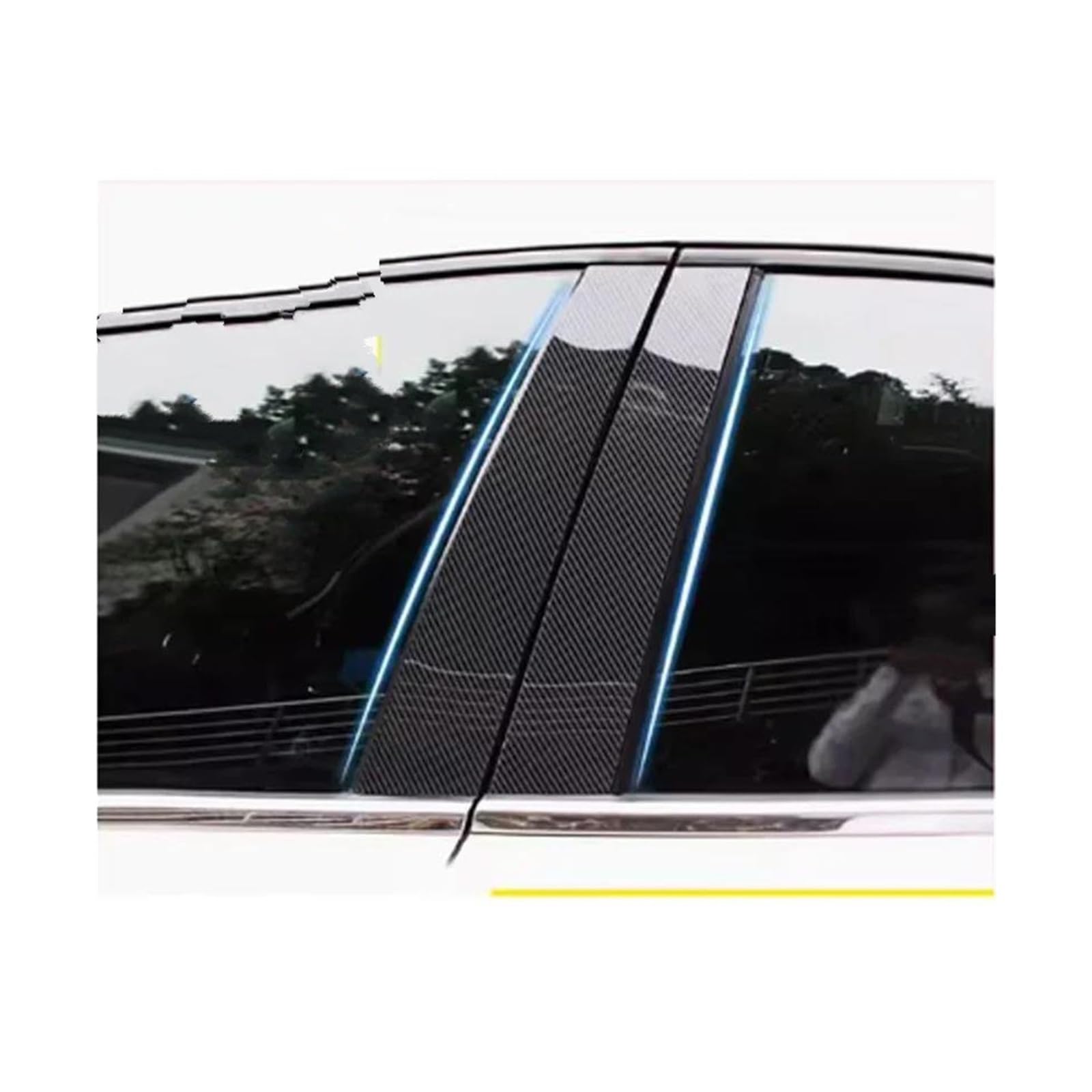 for Toyota for Prius 30 XW30 2010~2015 Pillar Stickers B C Column Posts Car Window Trim Cover ATGCBCAUF(Carbon Fiber)