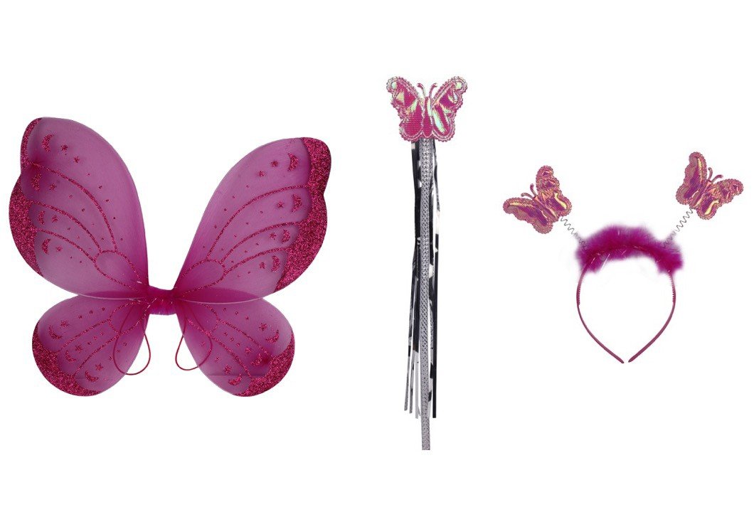 Funcart Butterfly Wing Fairy Set Hot Pink(Wings,Head Band and Wand) for Baby Girl Angel Birthday Party (Hot Pink Color), Birthday Girl/Birthday Princess (B016GKQ7KY) Amazon Price History, Amazon Price Tracker
