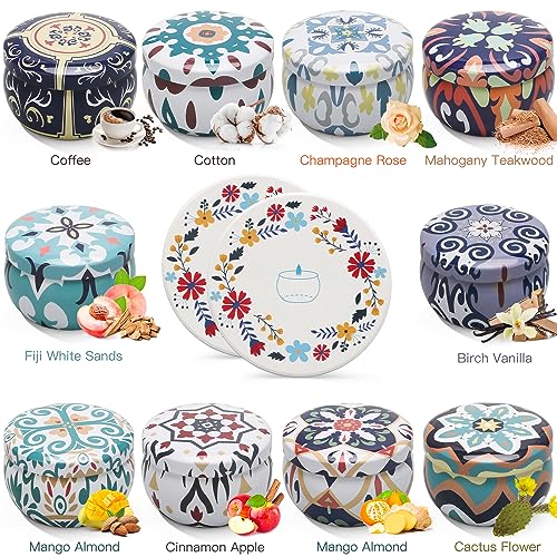 Image of Scented Candles Gift Set, 10 Pack Soy Wax Candles with Two Coasters