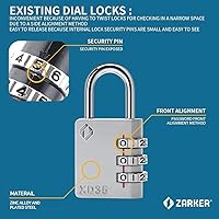Vista 8 de ZarkerXD35 Combination Lock, 3-Digit Padlock for School, Gym, Sports Locker Lock, Fence, Toolbox, Case, Outdoor, Hasp Storage (1-Pack, Pink)