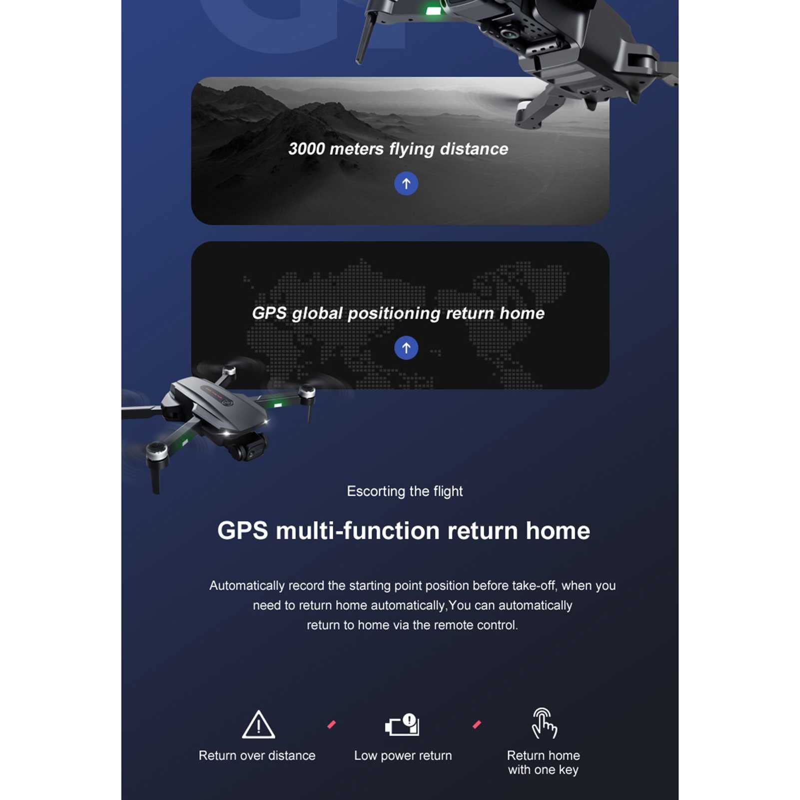Drony z kamerą dla dorosłych 6K GPS Foldable 5G Quadcopter for Beginners with Optical Flow Positioning Auto Return Home Follow Me Brushless Motor 25 Mins Long Flight Time (Black 2 BATTERIES)