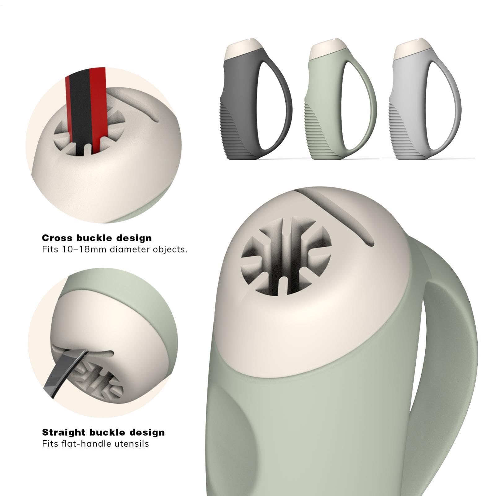 Juego de utensilios adaptativos, tenedor de cuchara de agarre antivibración, herramienta de soporte de mano débil, kit de dispositivo de alimentación de rehabilitación, 125 mm x 75 mm, cubiertos de