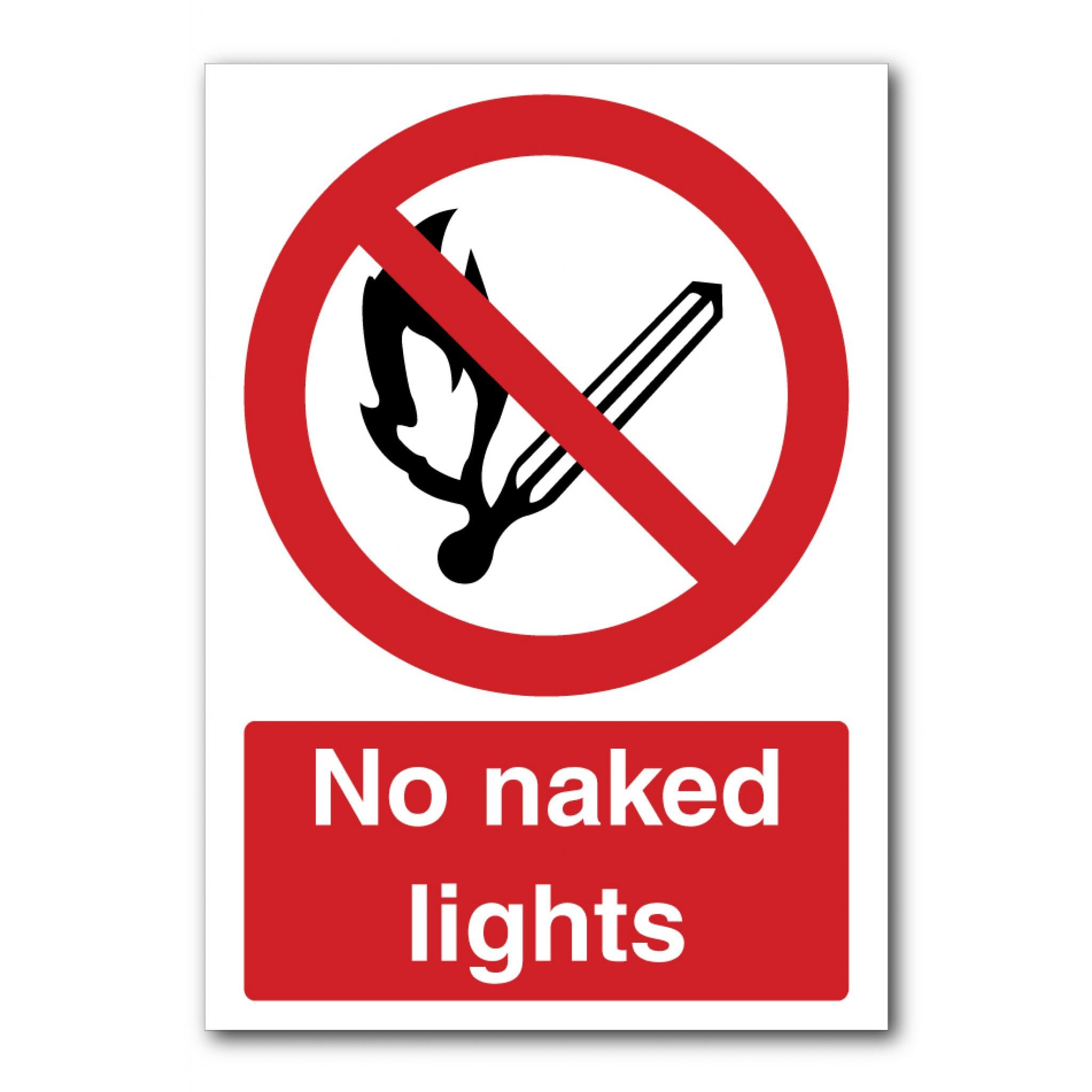 No Naked Lights Sign Prohibition Metal Tin Sign 12x8 inch for Industrial & Commercial Series