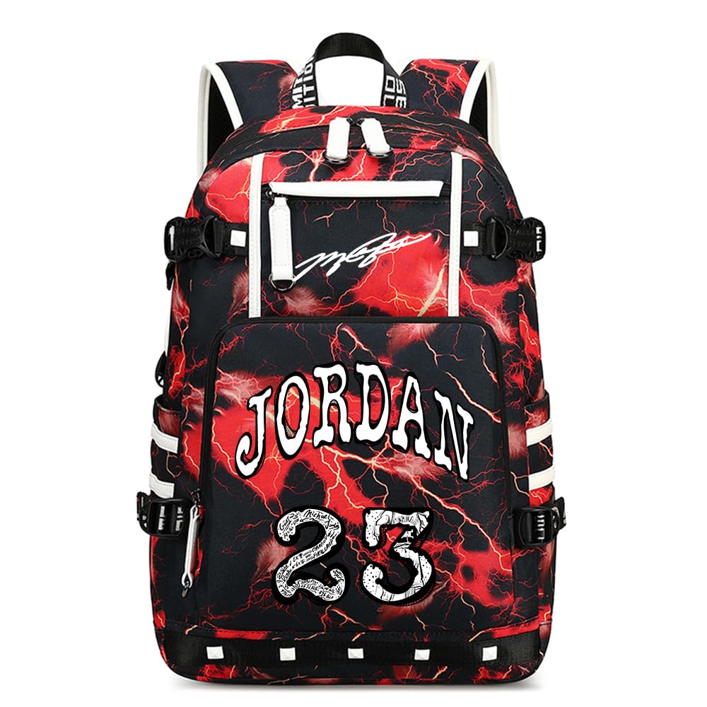 buluuoor Basketball Star 23 Athletes Laptop Backpack Student Backpack Men Women Ultra Light Travel Bag (Red1)