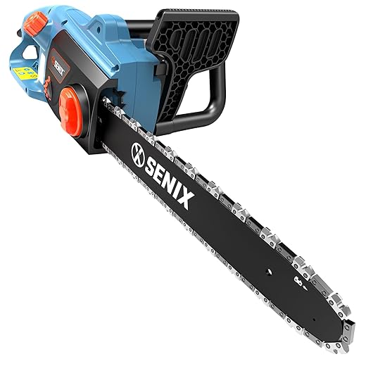 SENIX Electric Chainsaw, 18" Corded Chainsaw,15 Amp Chain Saw for Wood Cutting, Tree Trimming, Garden Tool for Pruning, Branch Cutting, Yard, Fathers Day Gift for Men,Gardener, CSE15-M