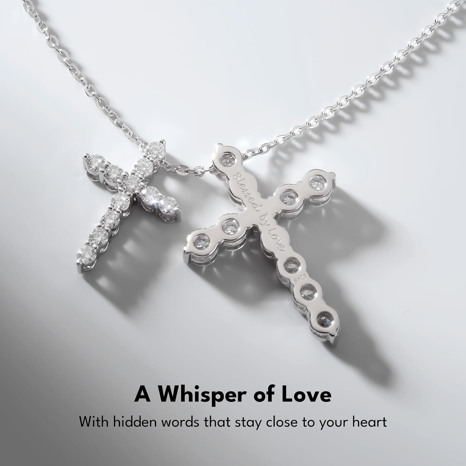 KRKC Moissanite Cross Necklace for Women, 0.66-3.3Ctw, D Color VVS1, 14K Gold Plated 925 Sterling Silver Chain, Hypoallergenic Cross Pendant, Religious Christmas Birthday Christian Gifts for Her - Image 6