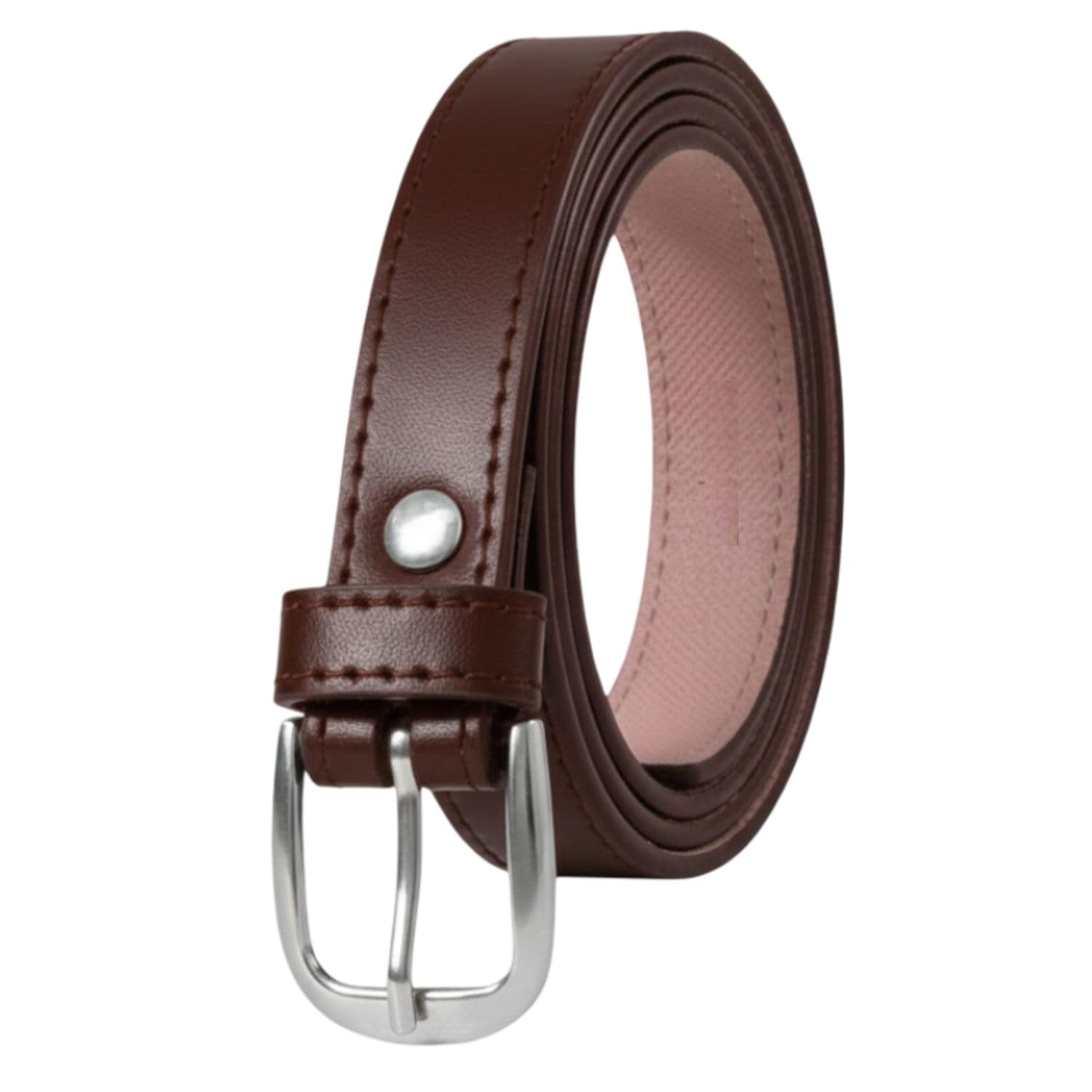 Women Slim PU Leather Belt | Adjustable Waist Belt with Metal Pin Buckle | Casual & Formal Jeans Dress Belt for Women (Black, Brown, Green, Grey, White, Blue)-image-21