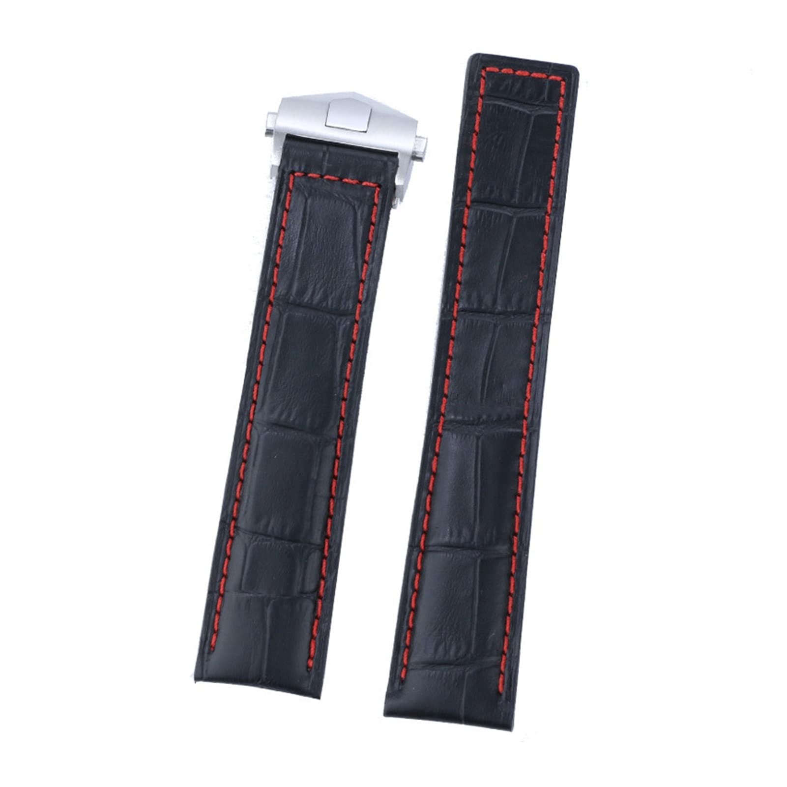HMFANG 20mm 22M echtes Armband mit echtem Leder kompatibel mit Strap Series Männer Qualität Band Weiche Uhrband mit Faltenschnalle Handgelenk Armband
